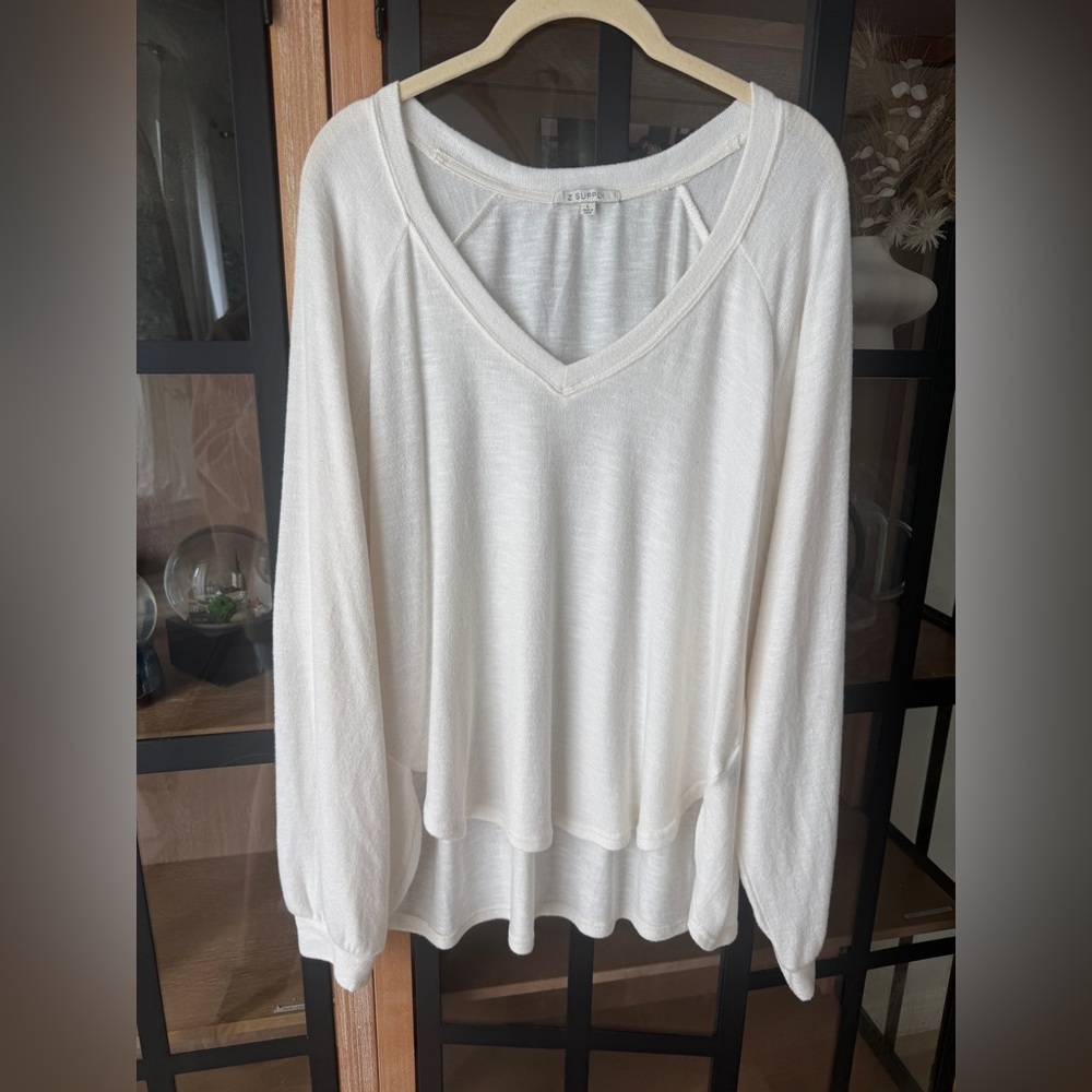 Z Supply weekender vneck sweater long sleeve tee pullover longline sweatshirt
